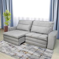 Sofá 5 Lugares Luizzi Colombo Retrátil, Reclinável e Revestido em Tecido Veludo Slim 250 cm Largura - 1