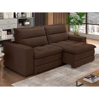 Sofá 4 Lugares Luizzi Colombo Retrátil e Reclinável, Revestido em Tecido Veludo Slim - 230cm largura - 1