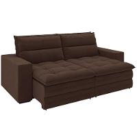 Sofá 4 Lugares Luizzi Colombo Retrátil e Reclinável, Revestido em Tecido Veludo Slim - 230cm largura - 2