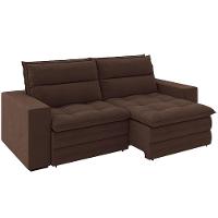 Sofá 4 Lugares Luizzi Colombo Retrátil e Reclinável, Revestido em Tecido Veludo Slim - 230cm largura