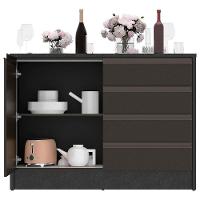 Bancada Bartira Gourmet com 1 Porta, 4 Gavetas e 1 Prateleira - 126cm de largura