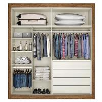 Guarda-Roupa Solteiro Móveis Europa Zurique Flex com Espelho 170cm Largura 2 Portas 4 Gavetas - 5
