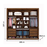 Guarda-Roupa Casal Mademarques Sevilha Flex com 228 cm Largura, 2 Portas, 6 Gavetas, 10 Prateleiras e Espelho - 7