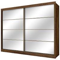 Guarda-Roupa Casal Mademarques Sevilha com 2 Portas, 6 Gavetas, 10 Prateleiras e Espelho - 228cm de largura - 2