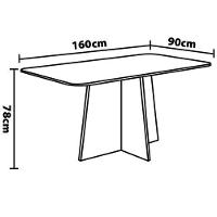 Mesa de Jantar Dasala Paloma - Castanho/Off White - 2