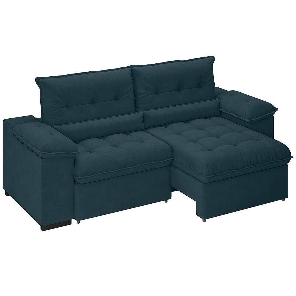 Sofá 3 Lugares Besthouse Arezzo com Assento Retrátil e Encosto Reclinável em Revestimento Suede Veludo 215 cm de Largura - 2