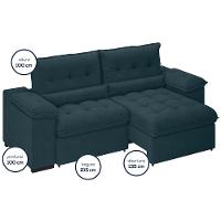 Sofá 3 Lugares Besthouse Arezzo com Assento Retrátil e Encosto Reclinável em Revestimento Suede Veludo 215 cm de Largura - 3