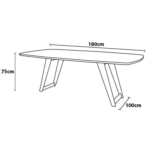 Mesa de Jantar Retangular Herval Moara – Off White/Amêndoa - 2