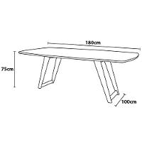 Mesa de Jantar Retangular Herval Moara – Off White/Amêndoa - 2