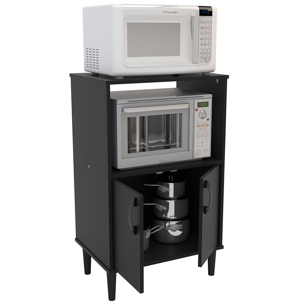 Armário para Micro-ondas Politorno Facility com 2 Portas e 1 Prateleira - 58cm de largura - 3