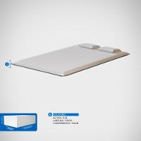 Colchonete de Casal Probel Guarda Costas Espuma D20 com Travesseiro 5x138x188cm - Branco/Azul - 2