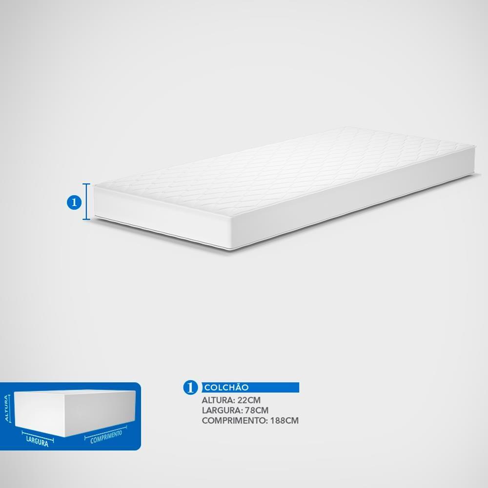 Colchão de Solteiro Probel Guarda Costas Promiddle Espuma D28 22x78x188cm - Branco/Preto - 5