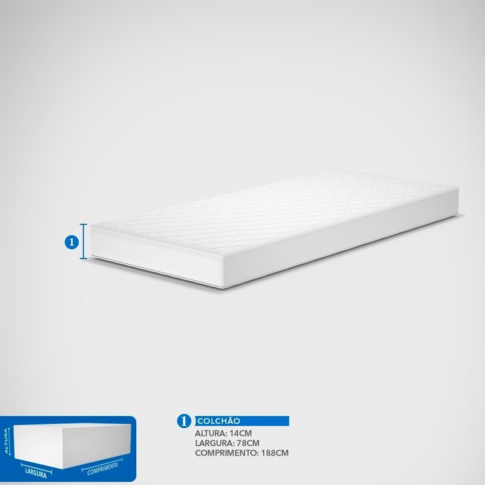 Colchão de Solteiro Probel Guarda Costas Espuma D33 14x78x188cm - Bege/Marrom - 5