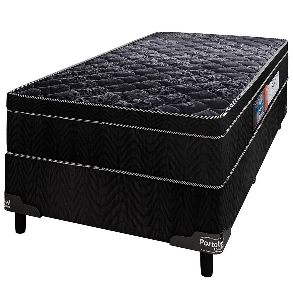 Cama Box de Solteiro Portobel + Colchão de Solteiro Portobel Diplomata Orthopedic com Espuma D-45 65x88x188 cm - Preto - 2
