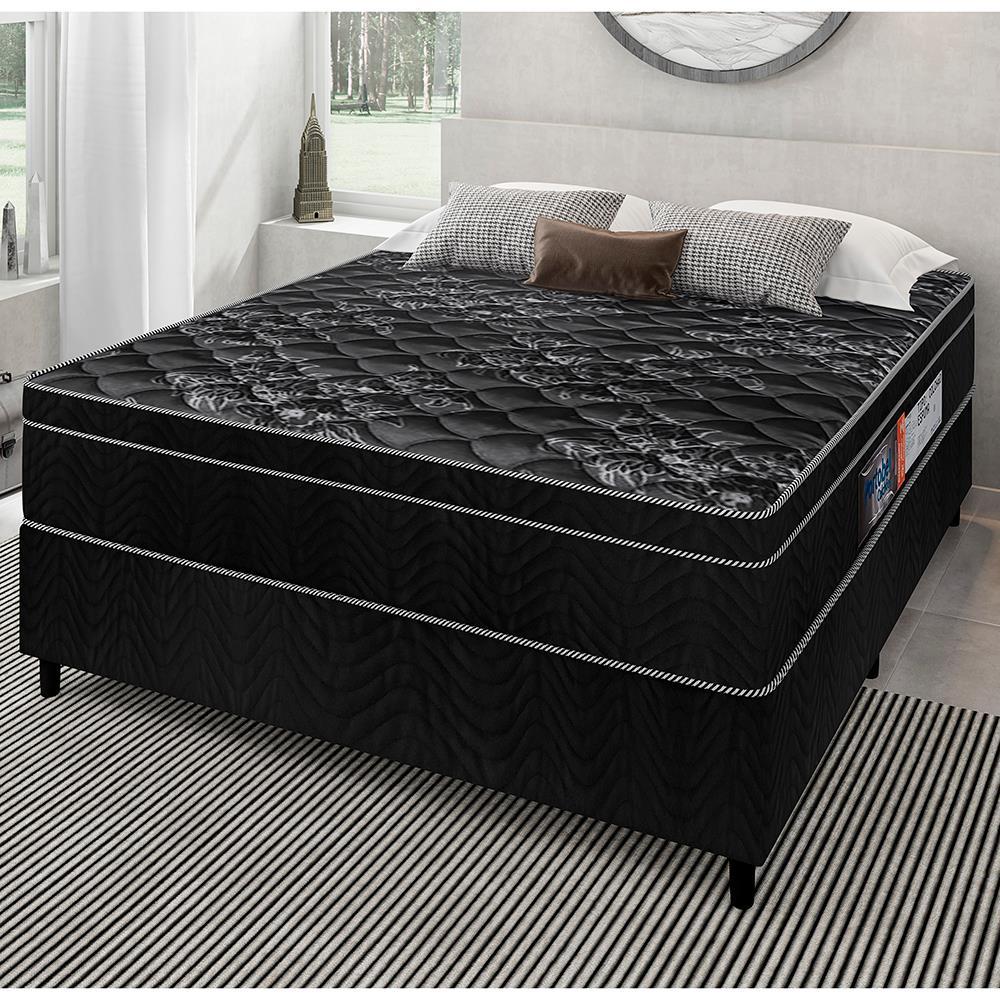 Cama Box de Casal Portobel Diplomata Orthopedic com Espuma D-33 65x138x188cm - Preto - 1