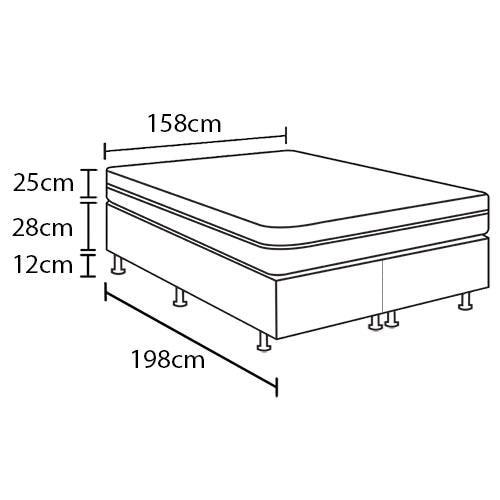 Cama Box Queen Portobel + Colchão Queen Portobel Diplomata Orthopedic com Espuma D-33 65x158x198 cm - Preto - 6
