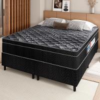 Cama Box Queen Portobel + Colchão Queen Portobel Diplomata Orthopedic com Espuma D-33 65x158x198 cm - Preto - 1