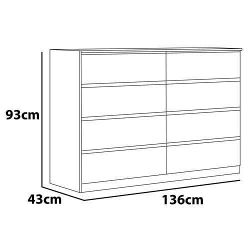 Cômoda Demóbile Sintra com 8 Gavetas e 136cm de largura - 5