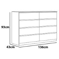 Cômoda Demóbile Sintra com 8 Gavetas e 136cm de largura - 5
