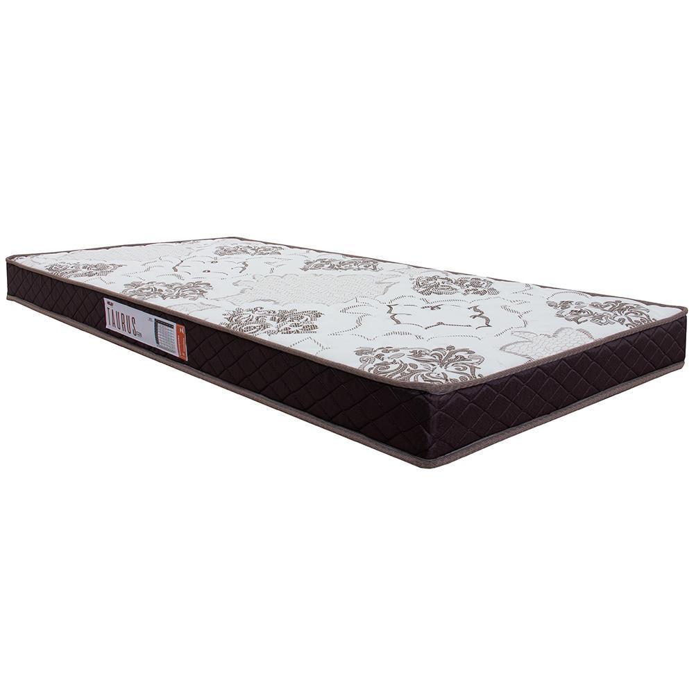 Colchão Solteiro Hellen Taurus One Face Espuma D28 14x78x188 cm - Marrom/Branco - 1