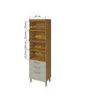 Paneleiro Nesher Princesa 2 Portas, 3 Gavetas e Prateleiras – 64cm - 10