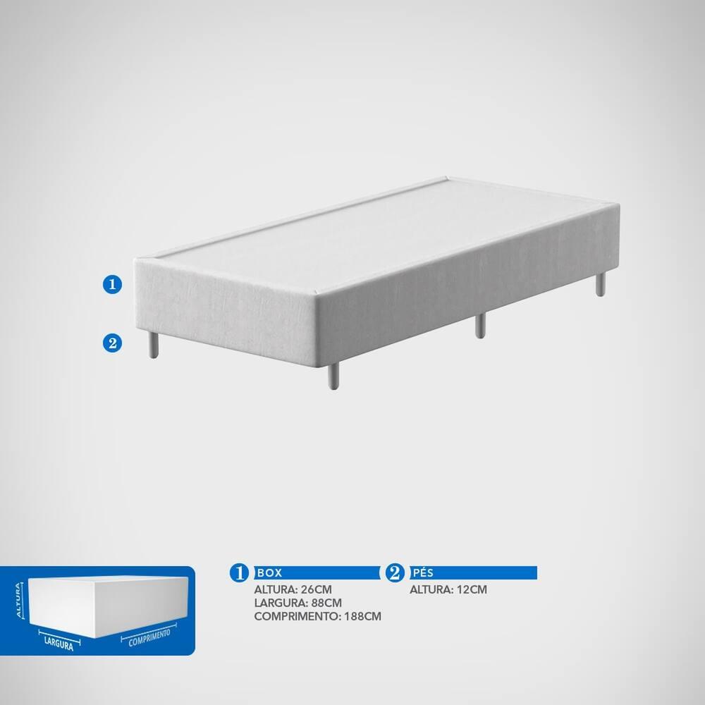 Base Box para Colchão de Solteiro Probel Village 38x88x188 cm - Preto - 8