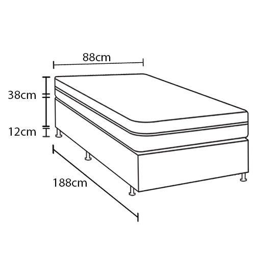 Cama Box Conjugada de Solteiro PROdormir Advanced com Pillow Top e Espuma D28 50x88x188 cm – Branco/Preto - 4