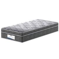 Colchão de Solteiro Probel Village D28 com Molas Ensacadas e Pillow Euro 30x88x188cm - Branco/Preto - 1