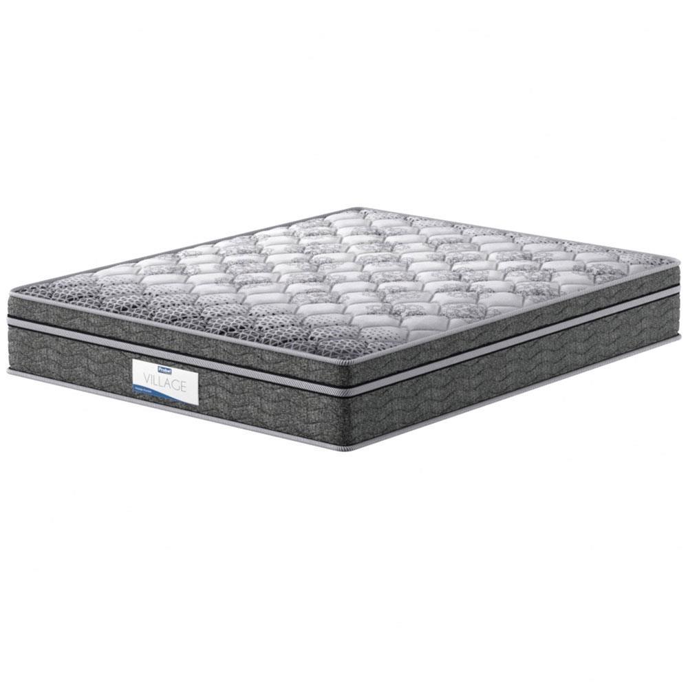 Colchão King Size Probel Village D28 com Molas Ensacadas e Pillow Euro 30x193x203cm - Branco/Preto - 1