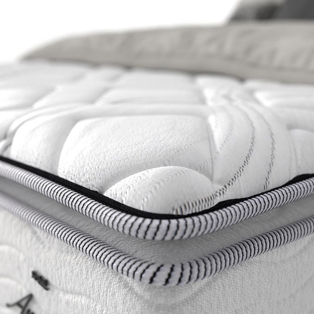 Colchão Queen Size Probel Amsterdã D33 com Molas Ensacadas e Pillow Top 34x158x198 - Branco/Preto - 2