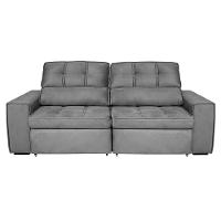 Sofá 5 Lugares Luizzi Bugatti II com Retrátil e Reclinável, Revestido em Tecido Veludo Plush e 251 cm de Largura - 1