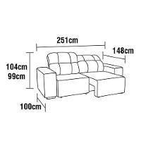 Sofá 5 Lugares Luizzi Bugatti II com Retrátil e Reclinável, Revestido em Tecido Veludo Plush e 251 cm de Largura - 4