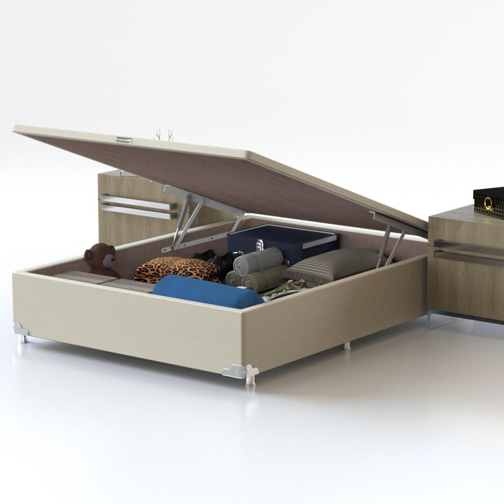 Base Box para Colchão de Casal Probel Classic com Baú 40x138x188cm - Bege - 3