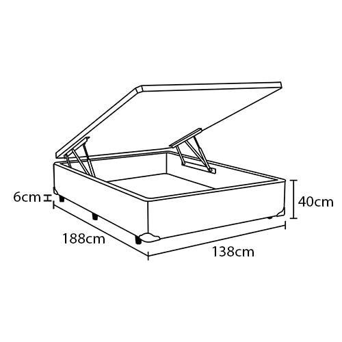 Base Box para Colchão de Casal Probel Classic com Baú 40x138x188cm - Bege - 8
