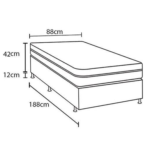 Cama Box Conjugada Solteiro Probel Advanced com Espuma D28 54x88x188cm – Branco e Cinza - 4
