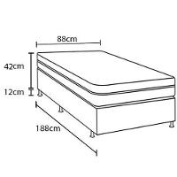 Cama Box Conjugada Solteiro Probel Advanced com Espuma D28 54x88x188cm – Branco e Cinza - 4