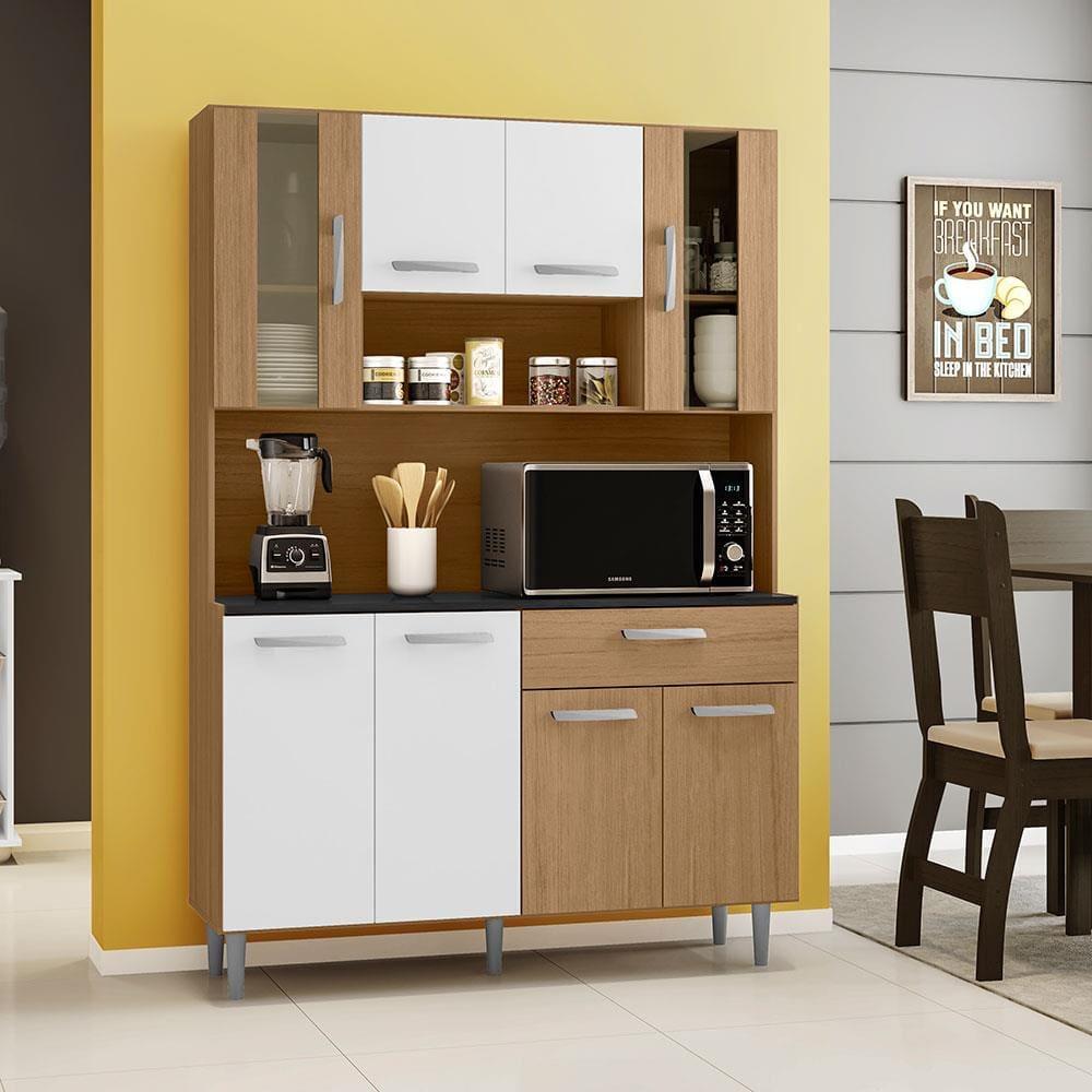 Cozinha Compacta Poliman Móveis Gabi com 8 Portas e 1 Gaveta - 120cm de largura - 1