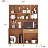 Cozinha Compacta Poliman Móveis Gabi com 8 Portas e 1 Gaveta - 120cm de largura