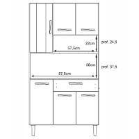Cozinha Compacta Poliman Móveis Carol com 6 Portas e 1 Gaveta - 91cm de largura - 5