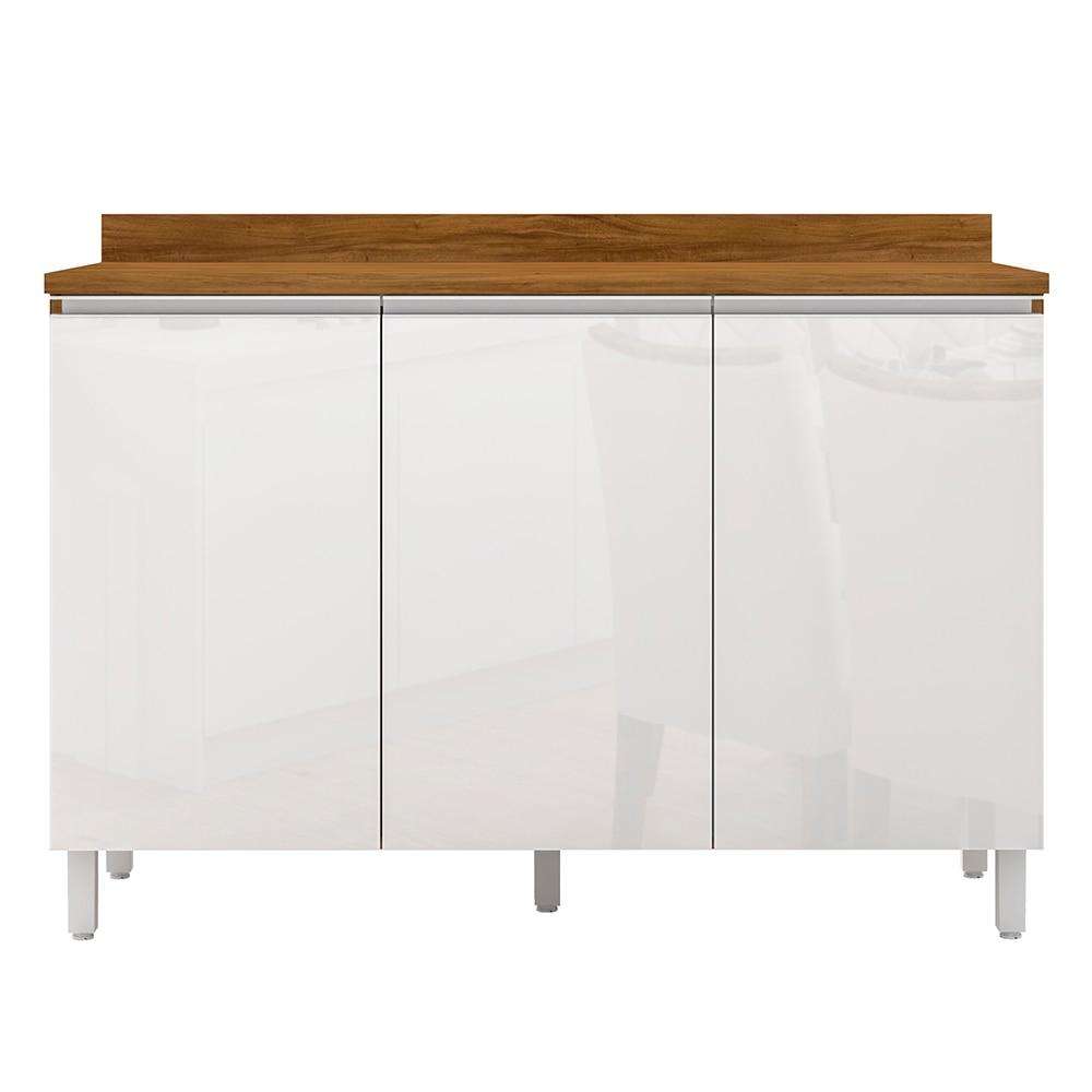 Balcão Triplo Bartira Amazonita com 3 Portas e 1 Prateleira - 120,1cm de largura - 1