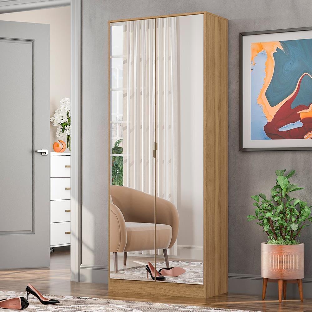 Armário Sapateira Multiuso Demóbile Grife com 2 Portas com Espelho, 1 Gaveta e 6 Prateleiras Internas - 4