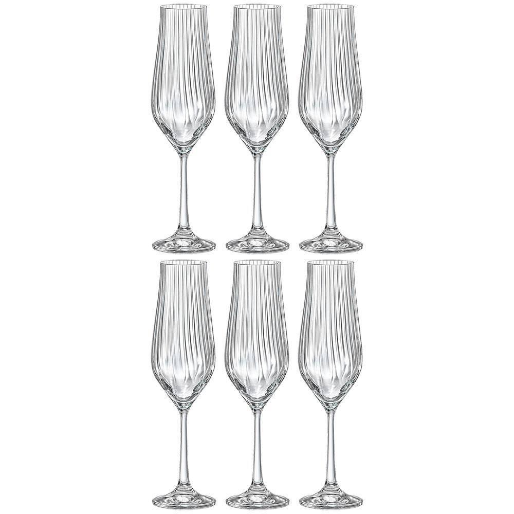 Conjunto de Taças para Champanhe Bohemia Tulipa Optic em Cristal 170ml - 6 Peças - 1