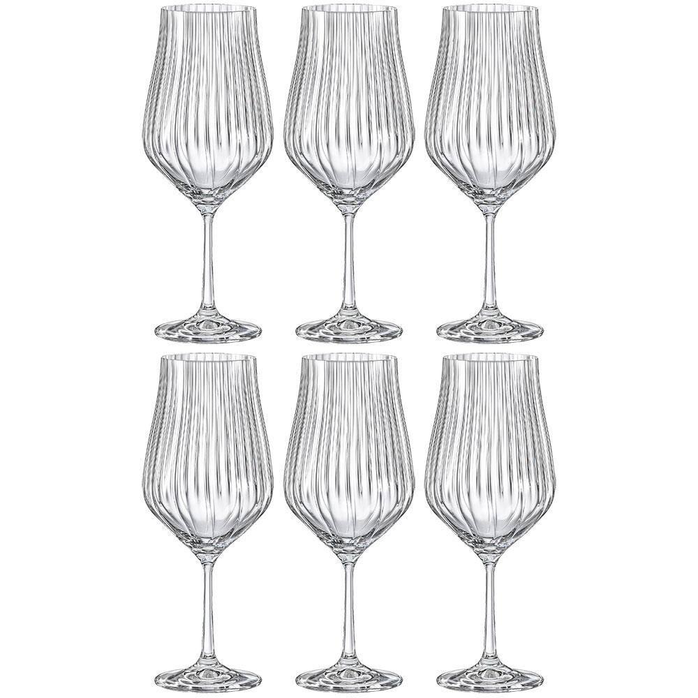 Conjunto de Taças para Água Bohemia Tulipa Optic em Cristal 550ml - 6 Peças - 1