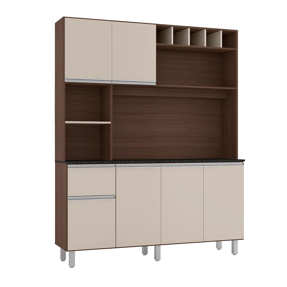 Cozinha Compacta Poliman Alice com 6 Portas, 1 Gaveta e 2 Prateleiras - 160cm de largura - 1