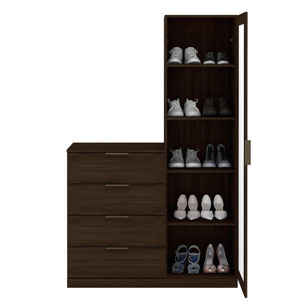 Cômoda Sapateira Bartira Versatti com 4 Gavetas, 1 Porta e Espelho - 2