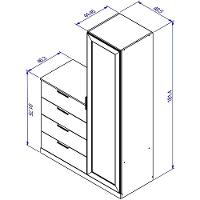 Cômoda Sapateira Bartira Versatti com 4 Gavetas, 1 Porta e Espelho - 3