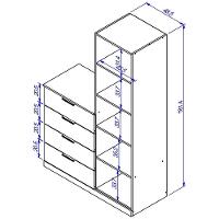 Cômoda Sapateira Bartira Versatti com 4 Gavetas, 1 Porta e Espelho