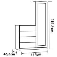 Cômoda Sapateira Bartira Versatti com 4 Gavetas, 1 Porta e Espelho - 5
