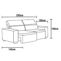 Sofá 4 Lugares Luizzi Bugatti II Retrátil / Reclinável, Revestido em Veludo Plush e 230cm de Largura - 3