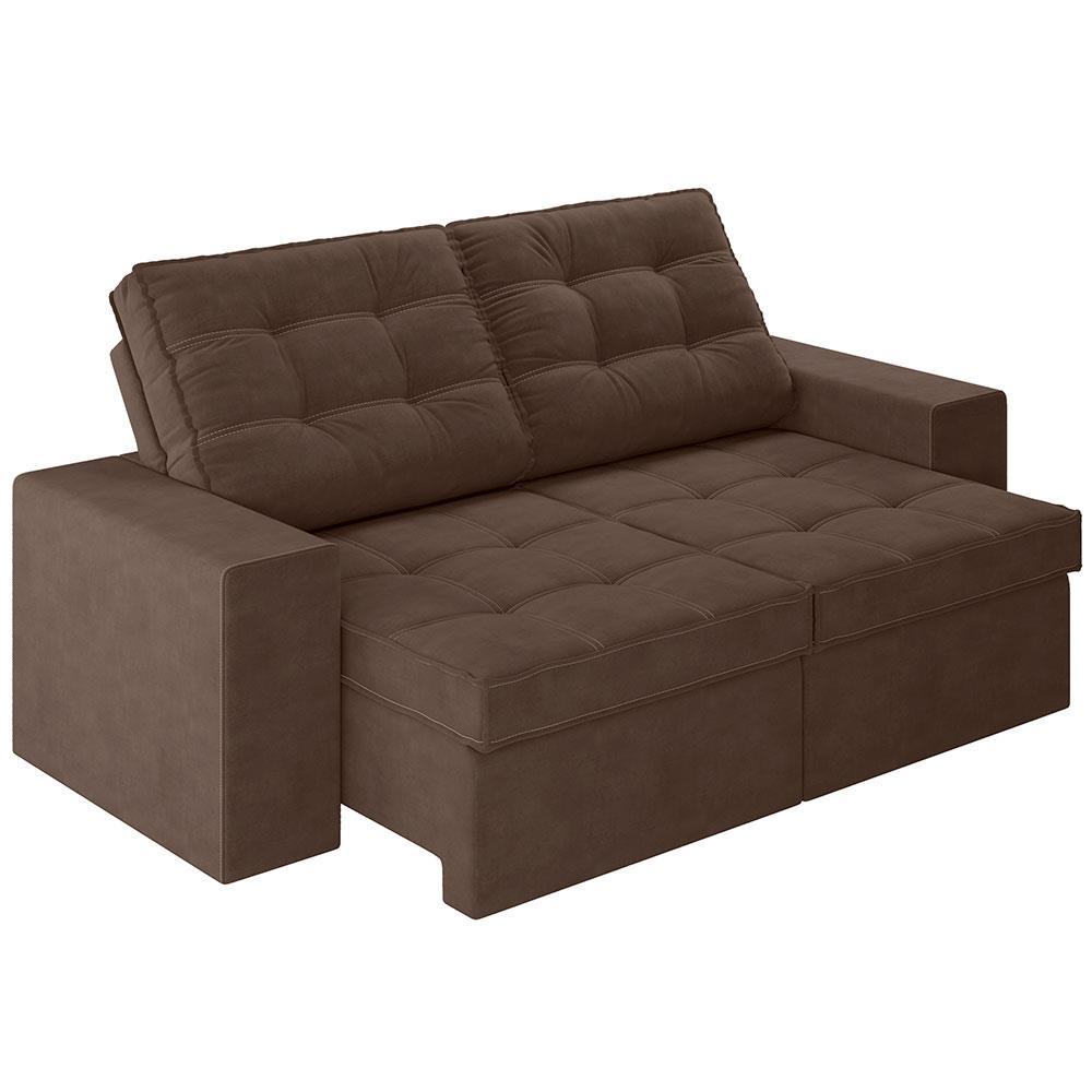 Sofá 3 Lugares Luizzi Monet com Assento Retrátil e Reclinável, Revestido em Veludo - 191cm de Largura - 5